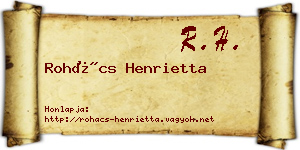 Rohács Henrietta névjegykártya