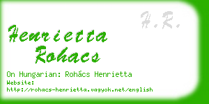 henrietta rohacs business card
