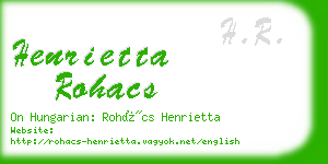 henrietta rohacs business card